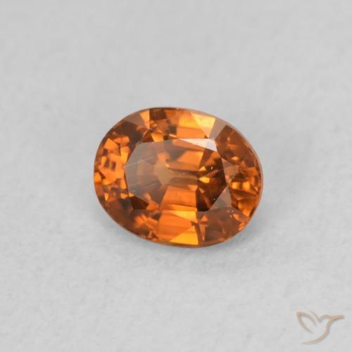 Zircone Arancione scuro naturale da 0.60 ct, Ovale, VS