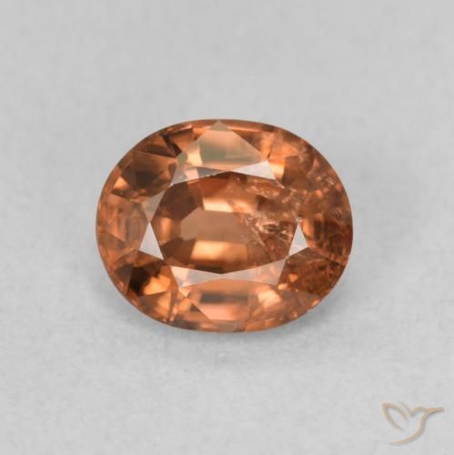 0.93ct Naturale Arancione chiaro Zircone, Ovale, VS