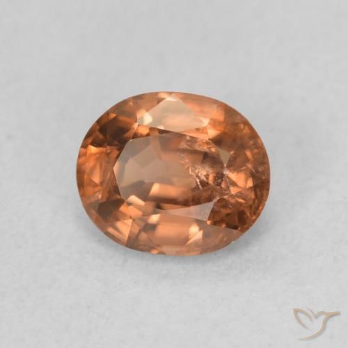 Zircone Arancione chiaro naturale da 0.93 ct, Ovale, VS