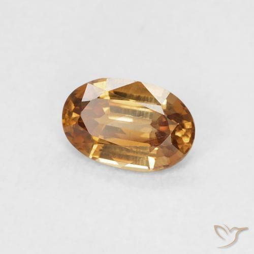 Zircone Arancio ruggine naturale da 0.66 ct, Ovale, VVS