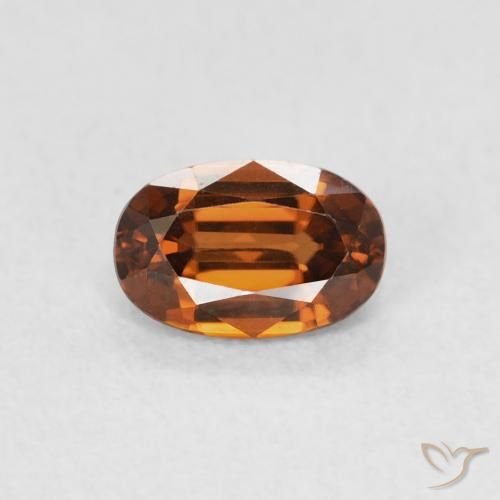 0.82ct Naturale Medium Dark-Orange Zircone, Ovale, VVS