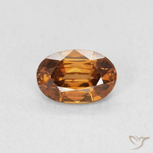 0.72ct Naturale Marrone arancio Zircone, Ovale, VVS