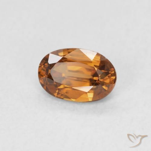 Zircone Marrone arancio naturale da 0.72 ct, Ovale, VVS