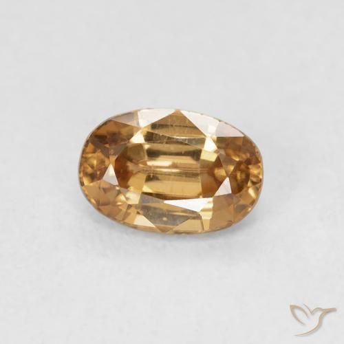Zircone Arancio ruggine naturale da 0.84 ct, Ovale, VVS