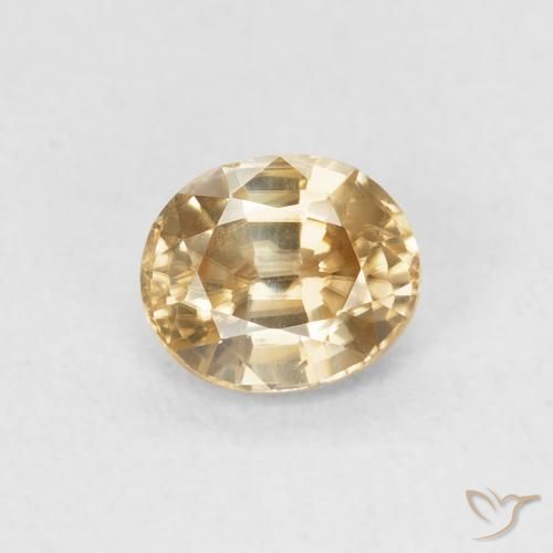 0.91ct Naturale Dorato Zircone, Ovale, VVS