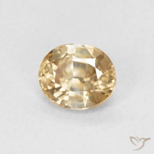 Zircone Dorato naturale da 0.91 ct, Ovale, VVS