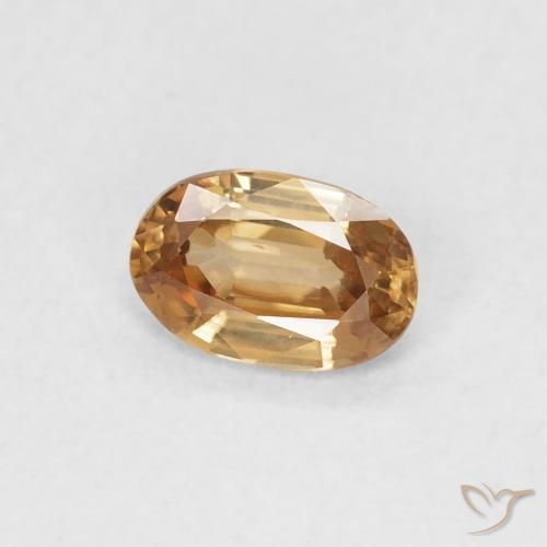 Zircone Golden-Peach naturale da 0.66 ct, Ovale, VVS