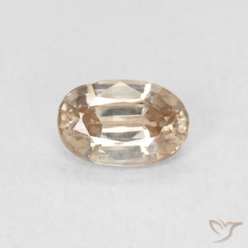 0.73ct Naturale Giallo chiaro Zircone, Ovale, VVS