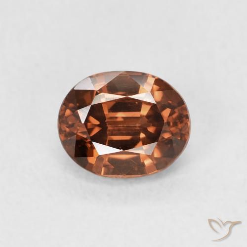 1.09ct Naturale Arancione scuro Zircone, Ovale, VVS