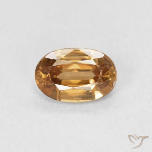0.74ct Naturale Arancione marroncino Zircone, Ovale, VVS-VS