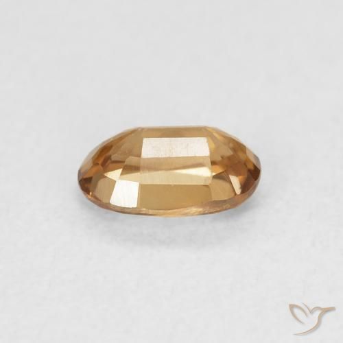 Zircone Arancione marroncino naturale da 0.74 ct, Ovale, VVS-VS