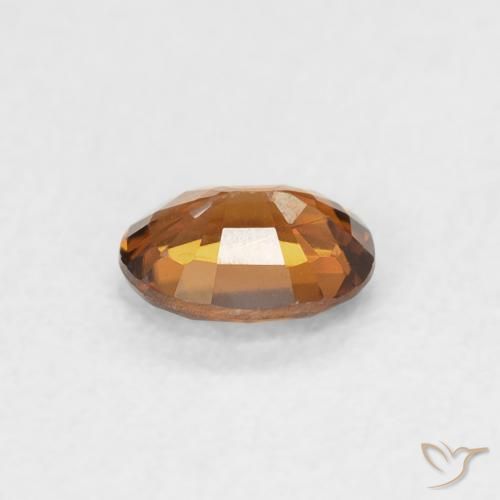 Zircone Medium Dark-Orange naturale da 0.51 ct, Ovale, VVS-VS
