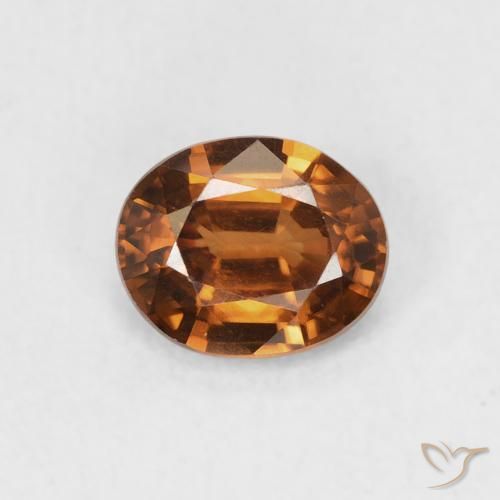 0.90ct Naturale Arancio Terra Zircone, Ovale, VVS-VS