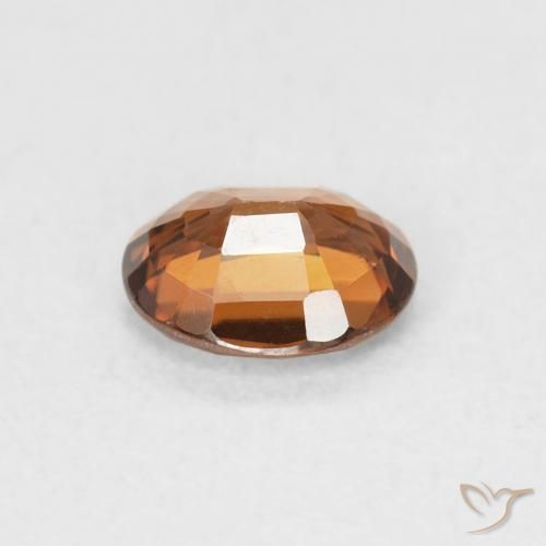 Zircone Arancio Terra naturale da 0.90 ct, Ovale, VVS-VS