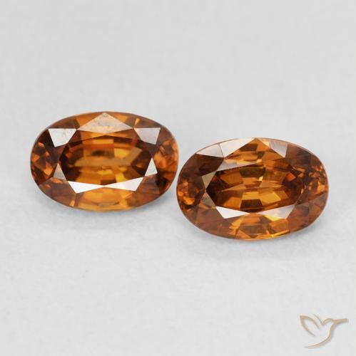 1.60ctw Naturale Arancia Fuoco Zircone, Ovale, VVS