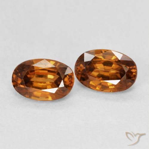 Gemme di Zircone Arancia Fuoco naturale da 1.60 ct, Ovale, VVS