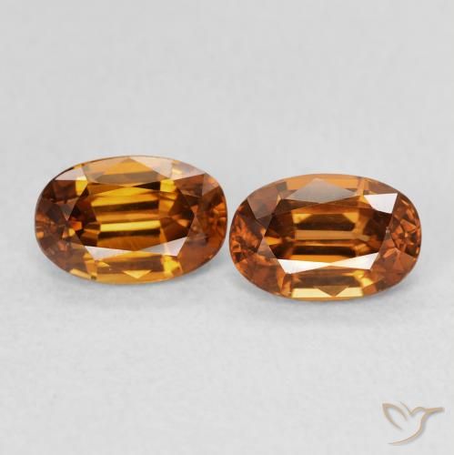 1.67ctw Naturale Arancione scuro Zircone, Ovale, VVS