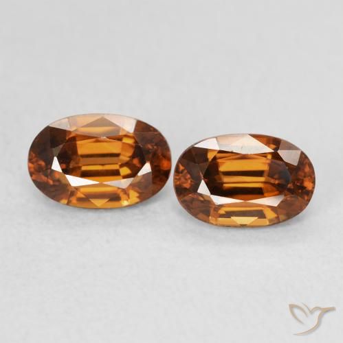 1.65ctw Naturale Arancione scuro Zircone, Ovale, VVS