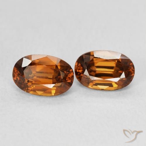 Gemme di Zircone Arancione scuro naturale da 1.65 ct, Ovale, VVS