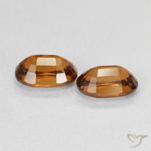 Gemme di Zircone Arancione scuro naturale da 1.65 ct, Ovale, VVS