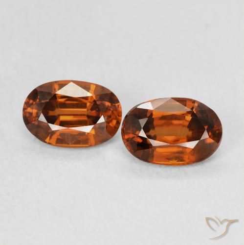 1.48ctw Naturale Arancione scuro Zircone, Ovale, VVS