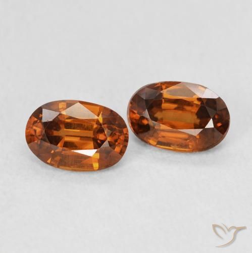 Gemme di Zircone Arancione scuro naturale da 1.48 ct, Ovale, VVS