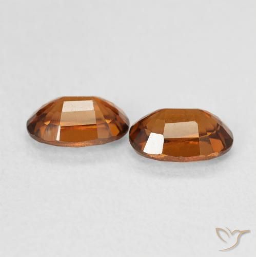Gemme di Zircone Arancione scuro naturale da 1.48 ct, Ovale, VVS