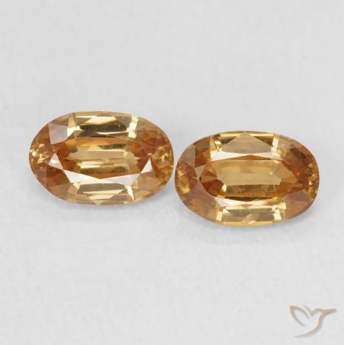 1.40ctw Naturale Arancione scuro Zircone, Ovale, VVS