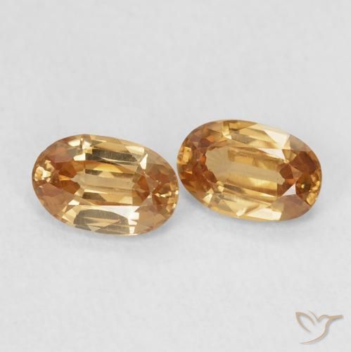 Gemme di Zircone Arancione scuro naturale da 1.40 ct, Ovale, VVS