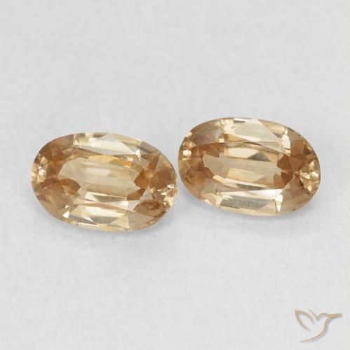 Gemme di Zircone Oro naturale da 1.40 ct, Ovale, VVS