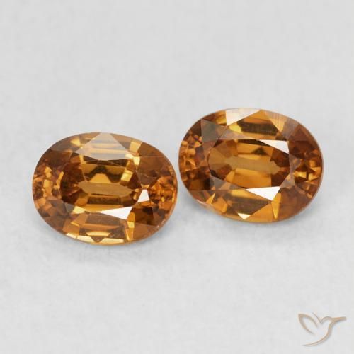 Gemme di Zircone Arancione scuro naturale da 1.21 ct, Ovale, VVS