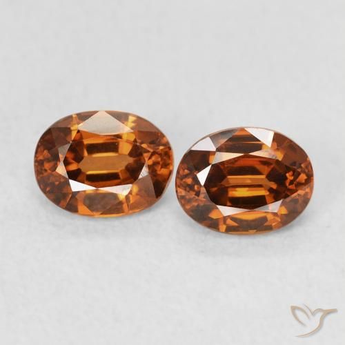 1.20ctw Naturale Arancione rossastra Zircone, Ovale, VVS