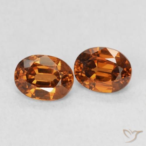 Gemme di Zircone Arancione rossastra naturale da 1.20 ct, Ovale, VVS