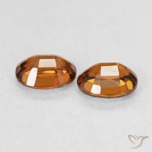 Gemme di Zircone Arancione rossastra naturale da 1.20 ct, Ovale, VVS