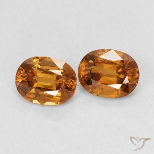 Gemme di Zircone Arancio Medio naturale da 1.23 ct, Ovale, VVS