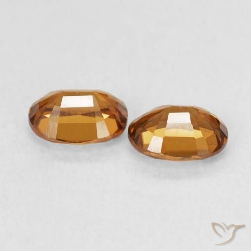 Gemme di Zircone Arancio Medio naturale da 1.23 ct, Ovale, VVS