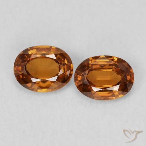 0.98ctw Naturale Arancione scuro Zircone, Ovale, VVS