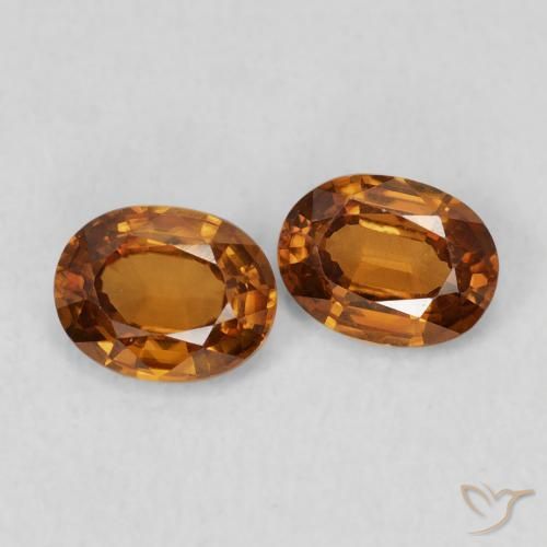 Gemme di Zircone Arancione scuro naturale da 0.98 ct, Ovale, VVS