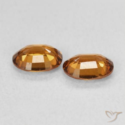 Gemme di Zircone Arancione scuro naturale da 0.98 ct, Ovale, VVS