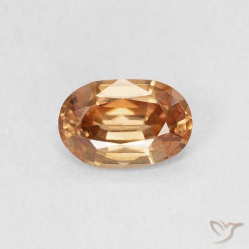 0.60ct Naturale Arancio Medio Zircone, Ovale, VVS-VS
