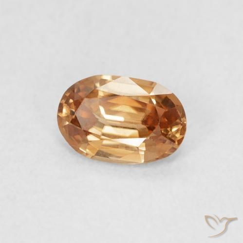 Zircone Arancio Medio naturale da 0.60 ct, Ovale, VVS-VS