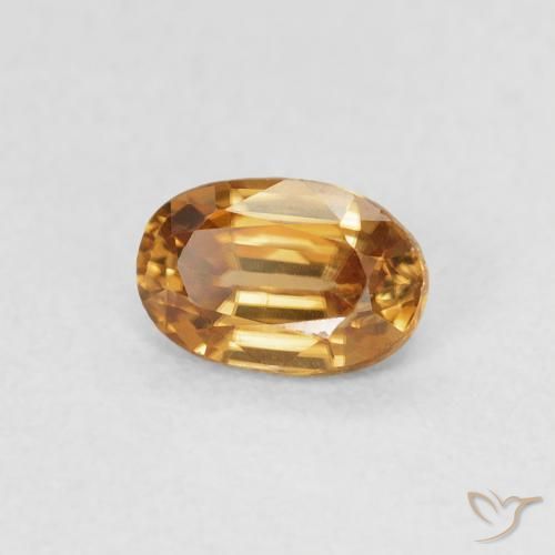 Zircone Arancio Medio naturale da 0.69 ct, Ovale, VVS-VS