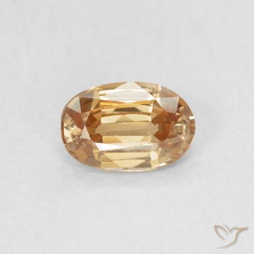 0.70ct Naturale Dorato pesca chiaro Zircone, Ovale, VVS-VS