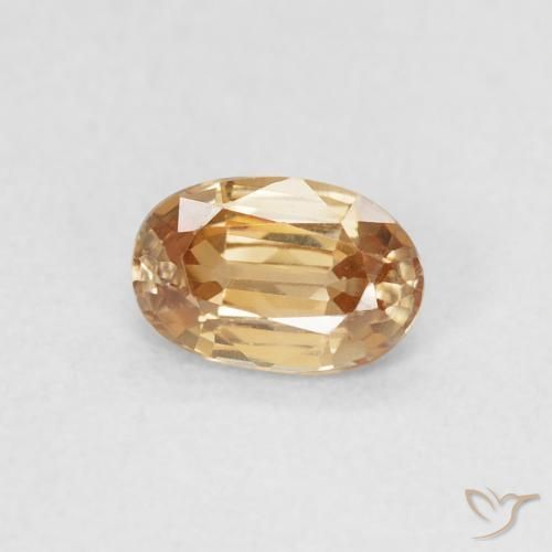 Zircone Dorato pesca chiaro naturale da 0.70 ct, Ovale, VVS-VS