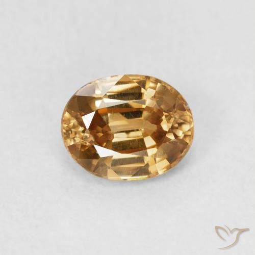 0.98ct Naturale Oro medio Zircone, Ovale, VS