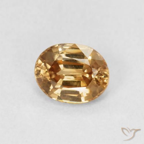 Zircone Oro medio naturale da 0.98 ct, Ovale, VS