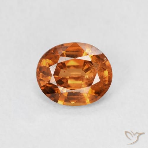 0.91ct Naturale Arancione scuro Zircone, Ovale, VS
