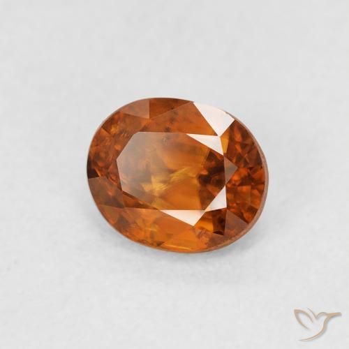 Zircone Medium Dark-Orange naturale da 1.00 ct, Ovale, VS