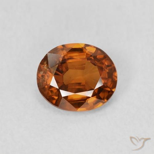 0.86ct Naturale Arancione scuro Zircone, Ovale, VS
