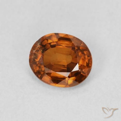 Zircone Arancione scuro naturale da 0.86 ct, Ovale, VS